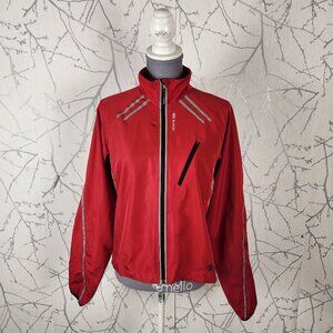 Sugoi Red Reflective Strip Full Zip Windbreaker Cycling Jacket